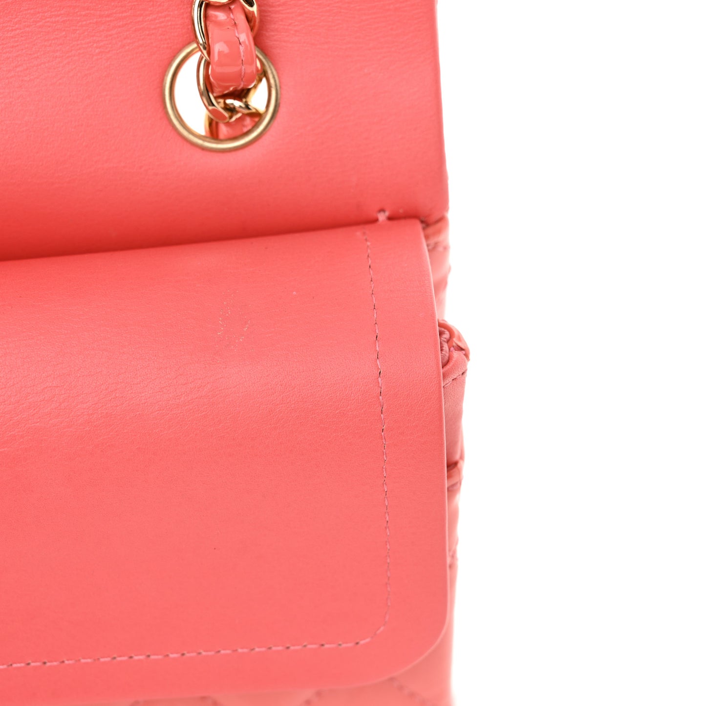 Patent Small Double Flap Pink