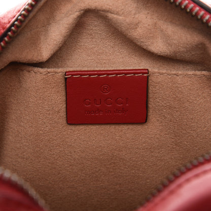 Gucci Calfskin Matelasse Mini GG Marmont Chain Shoulder Bag Hibiscus Red 6 of 7