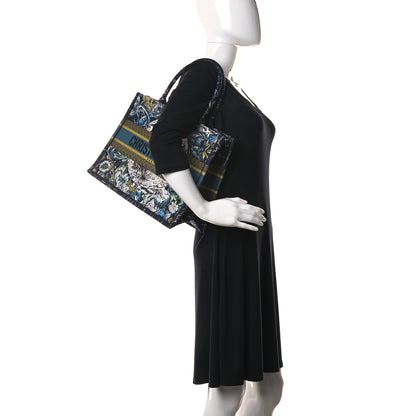 Christian Dior Canvas Embroidered Medium Zodiac Book Tote Blue Multicolor 2 of 11