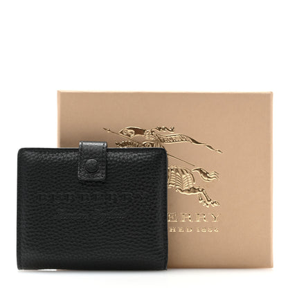 Burberry Soft Grained Calfskin Logo Embossed Lakeside Wallet Black 9 of 9