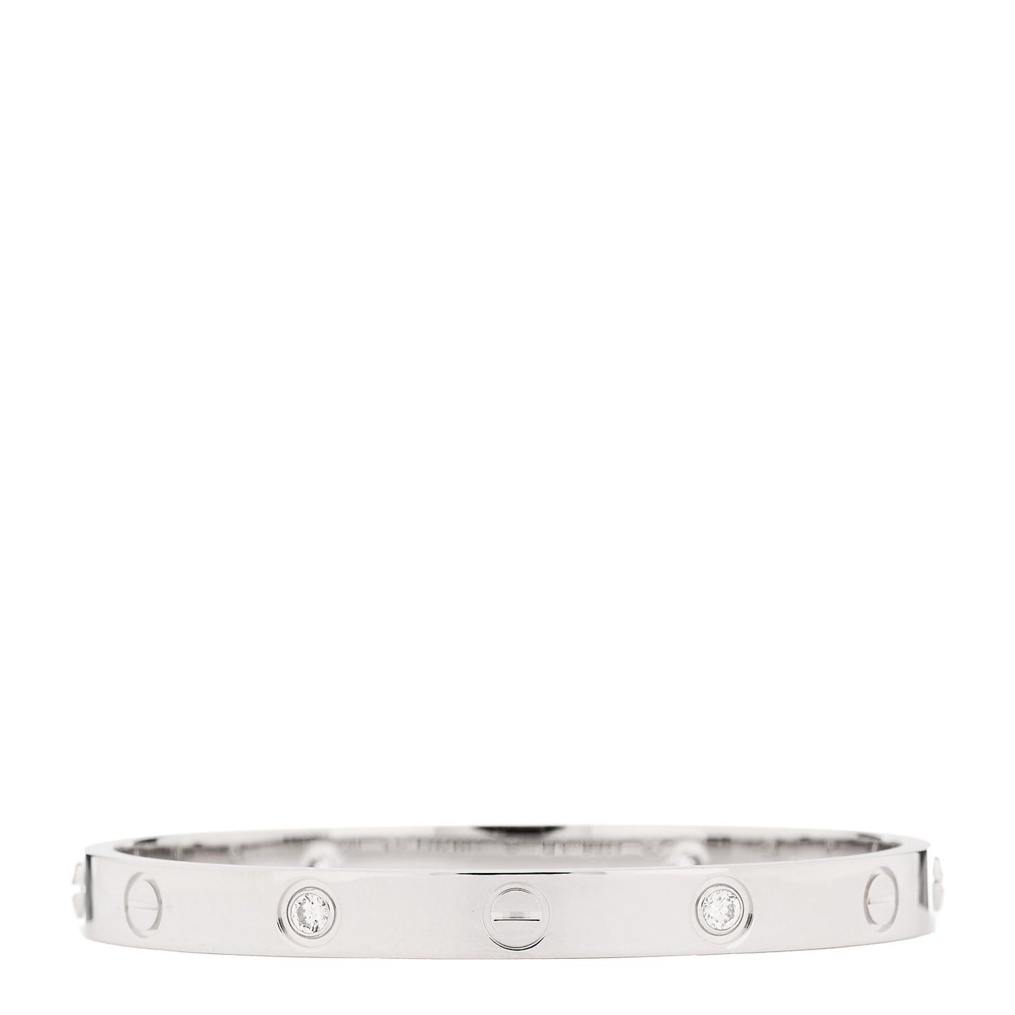 18K White Gold 4 Diamond LOVE Bracelet 16