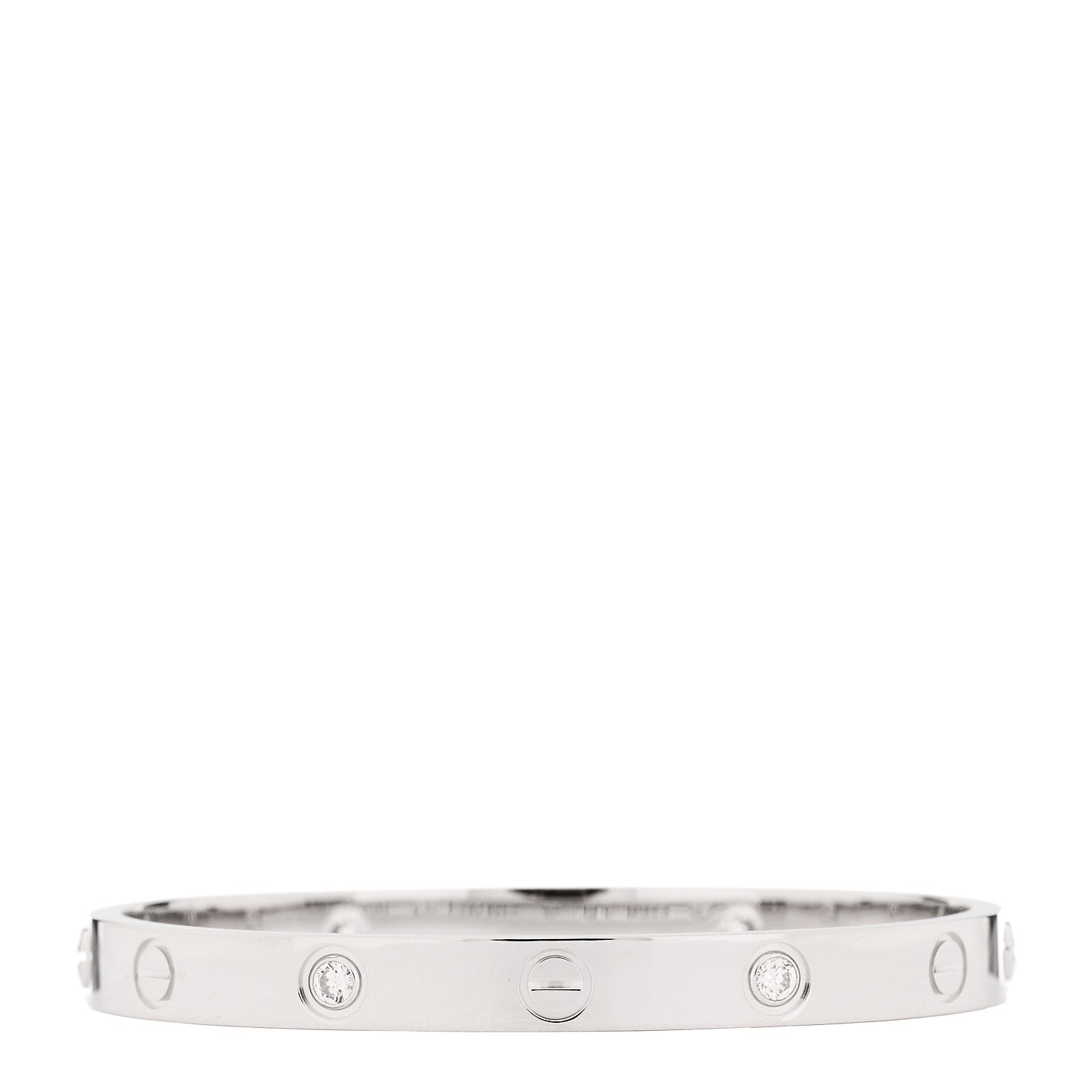 Cartier 18K White Gold 4 Diamond LOVE Bracelet 16 3 of 9