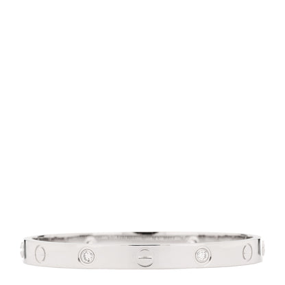 Cartier 18K White Gold 4 Diamond LOVE Bracelet 16 3 of 9