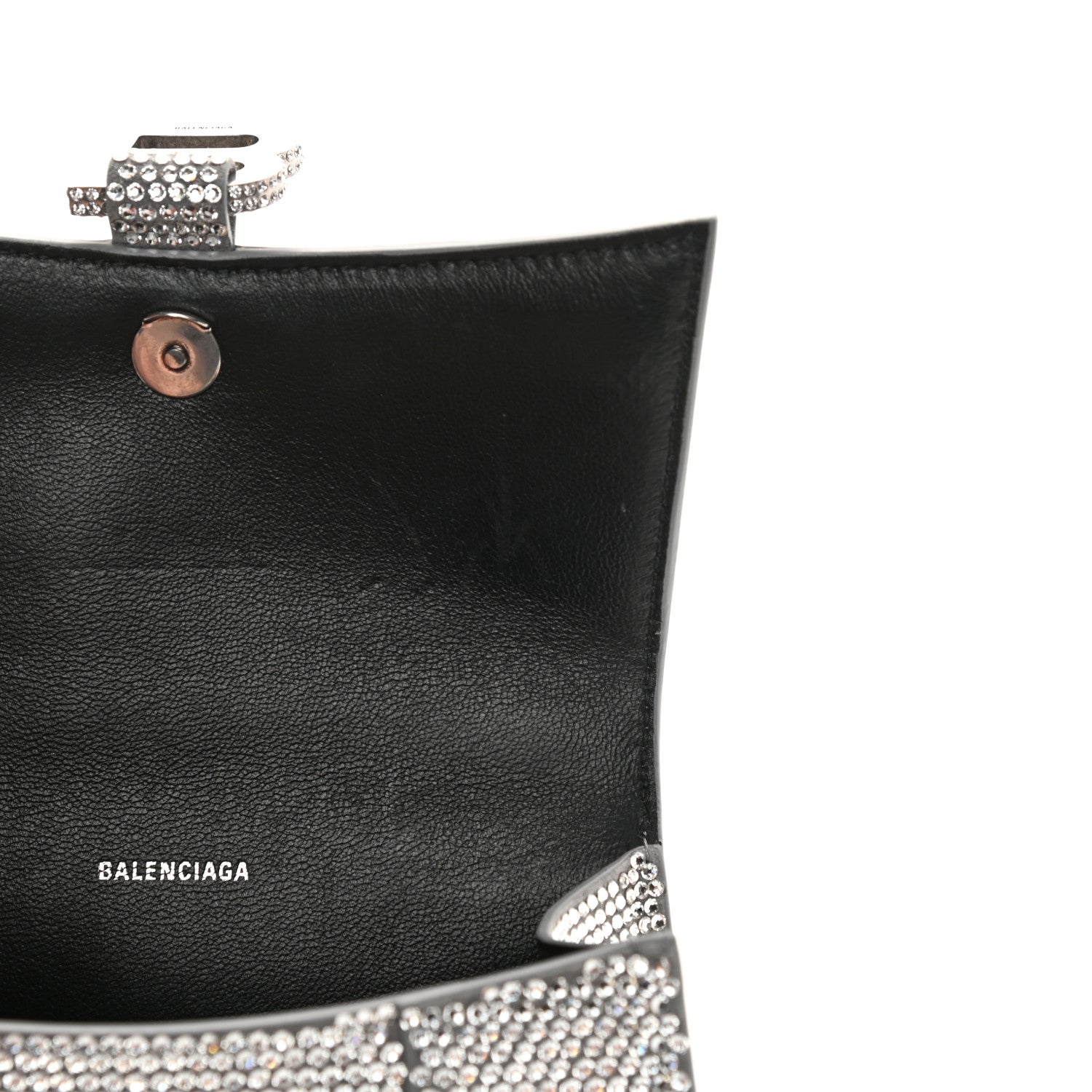 Balenciaga Strass Suede Hourglass Top Handle Bag XS Smoke Grey Crystal 12 of 13