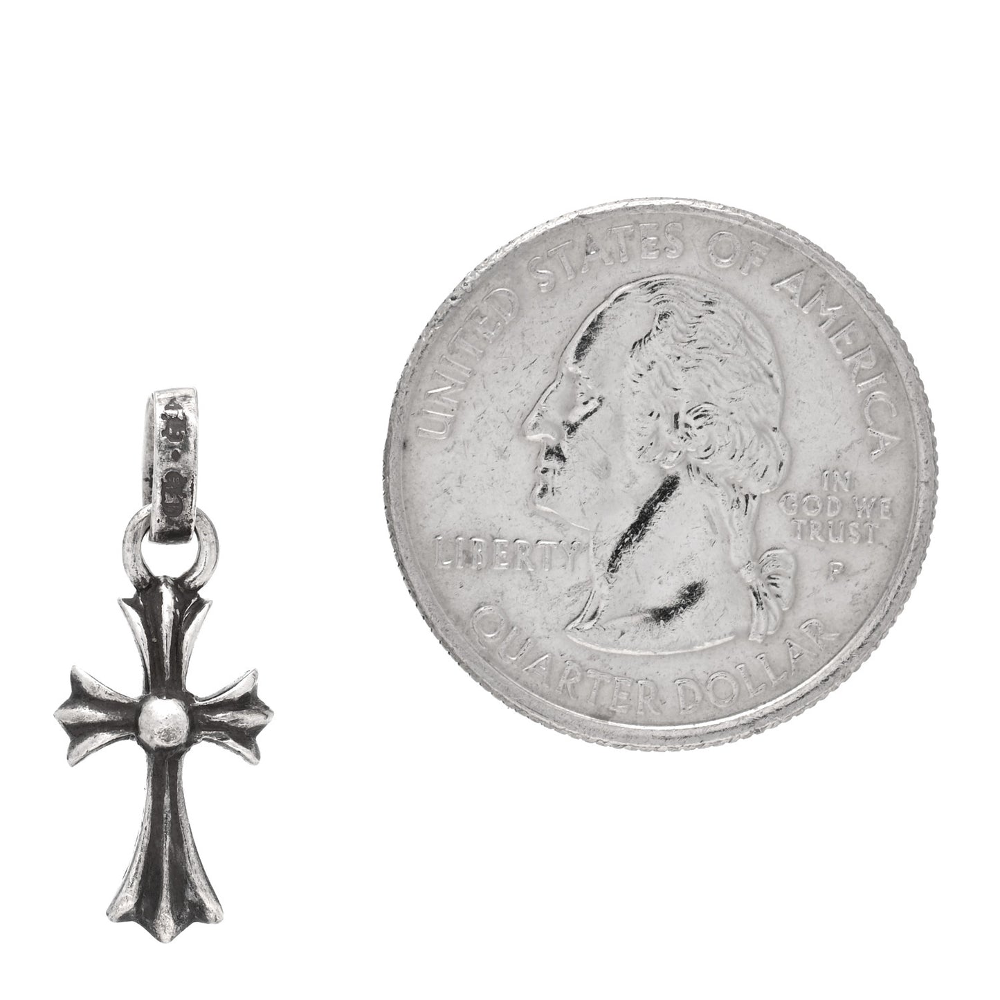 Sterling Silver Baby Fat Cross Single Earring