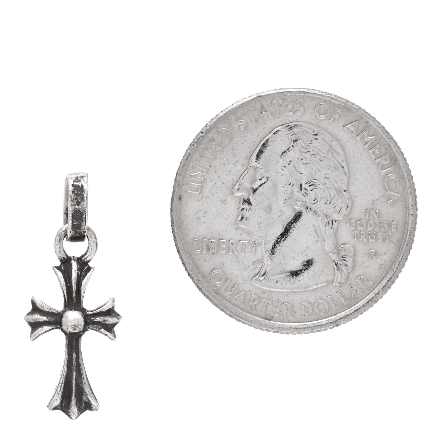Chrome Hearts Sterling Silver Baby Fat Cross Single Earring 2 of 4