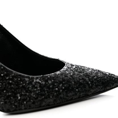 Saint Laurent Glitter Opyum 100 Pumps 36 Black 10 of 12