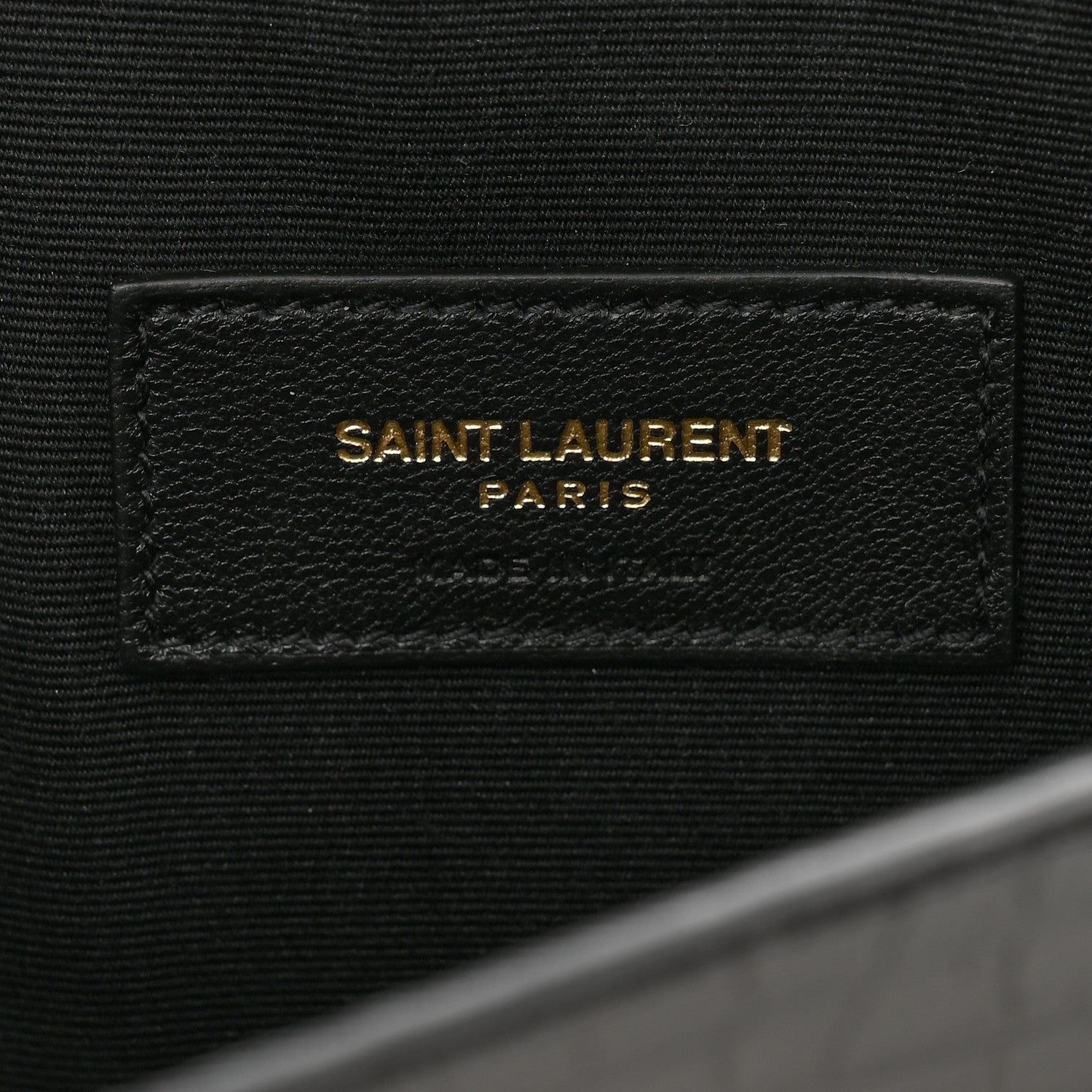 Saint Laurent Calfskin Crocodile Embossed Uptown Monogram Clutch Black 6 of 10