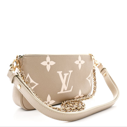 Louis Vuitton Empreinte Monogram Giant Multi Pochette Accessories Khaki Creme 3 of 10