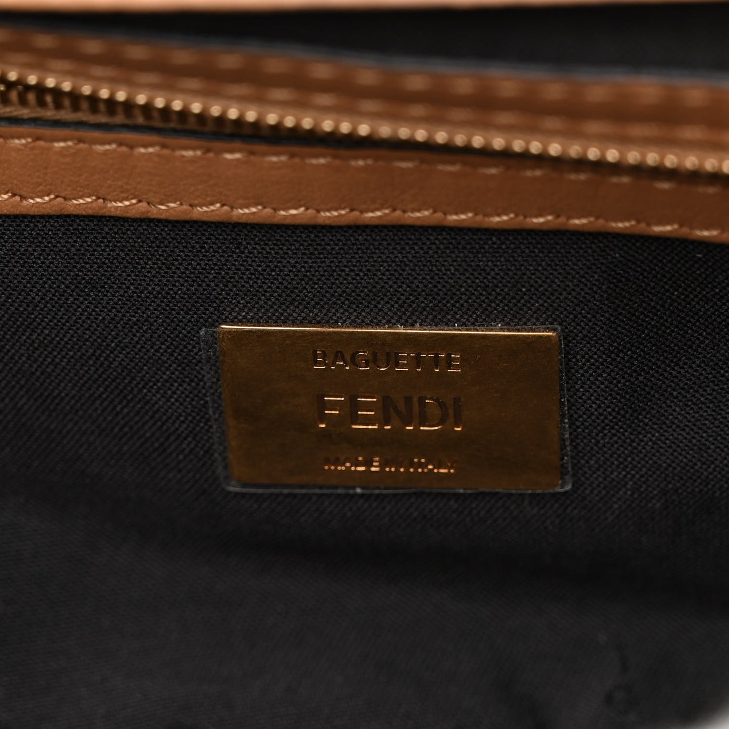 Shearling Vitello Dolce Macro FF 1974 Baguette White Ice Cuoio Miele Scuro