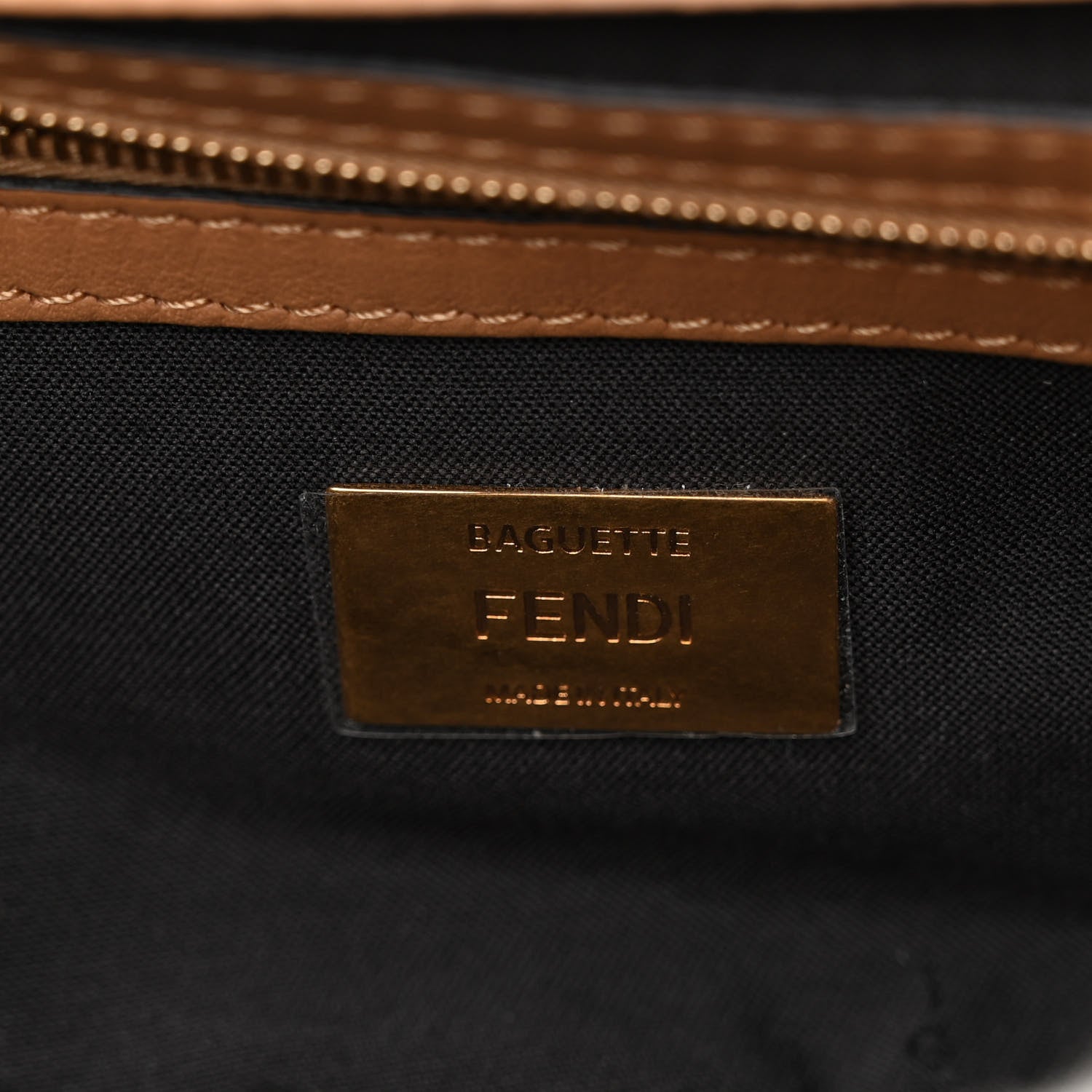 Fendi Shearling Vitello Dolce Macro FF 1974 Baguette White Ice Cuoio Miele Scuro 6 of 9