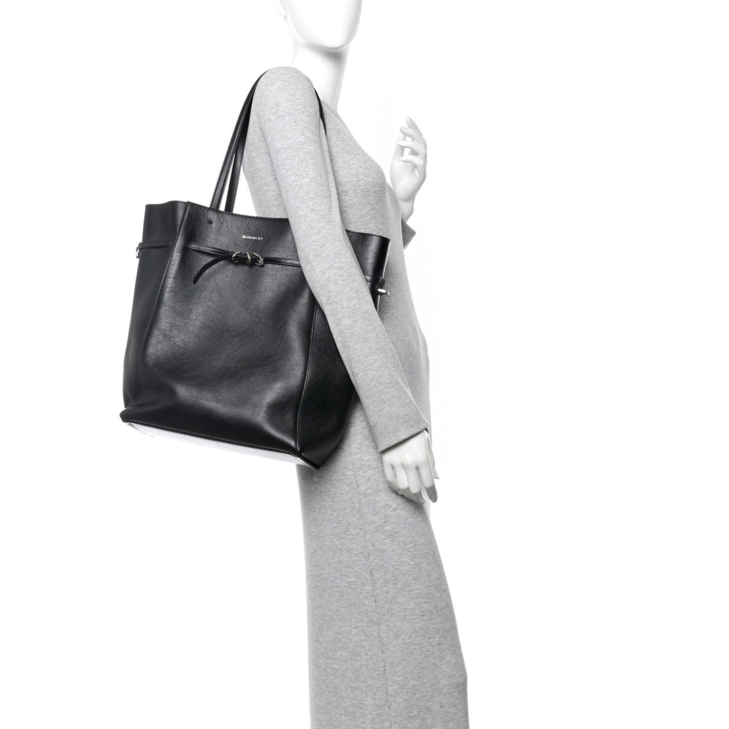 Calfskin Voyou Medium North South Tote Black