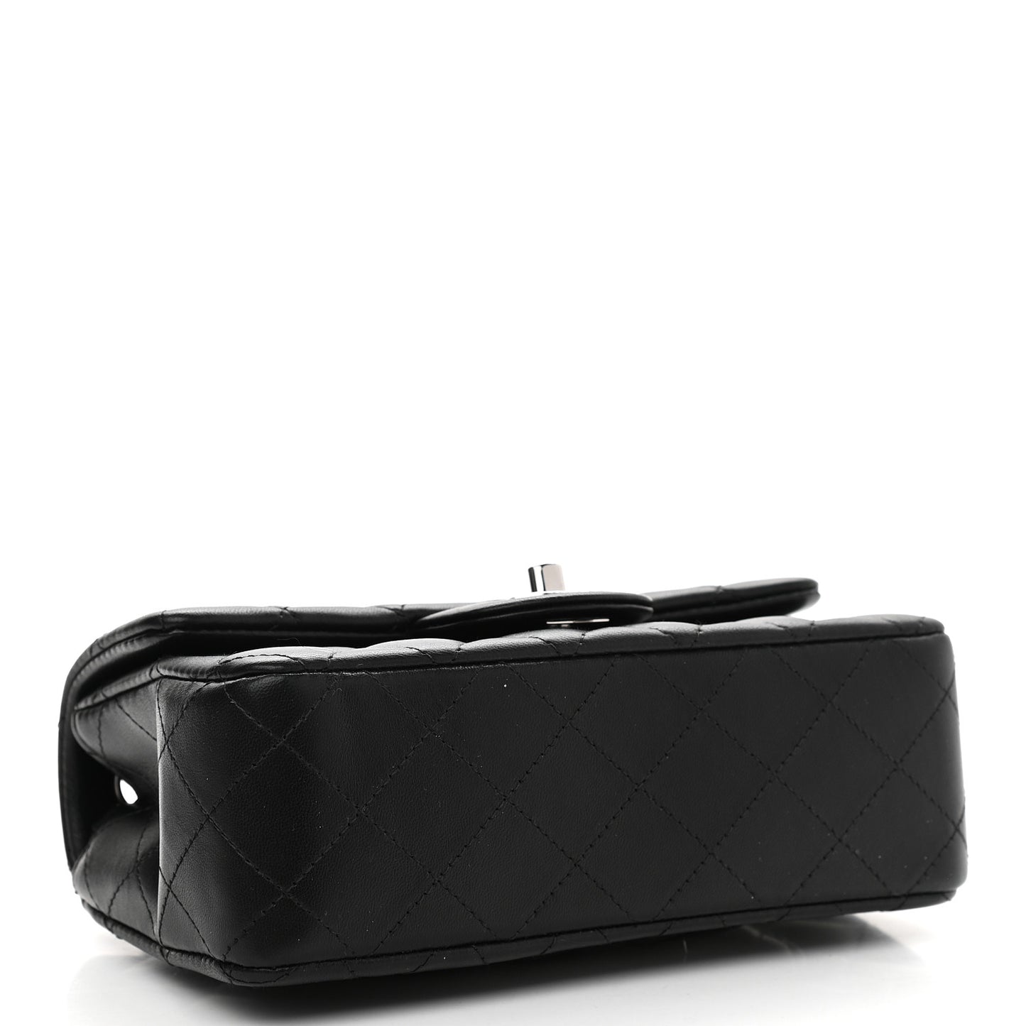 Lambskin Quilted Mini Rectangular Flap Black