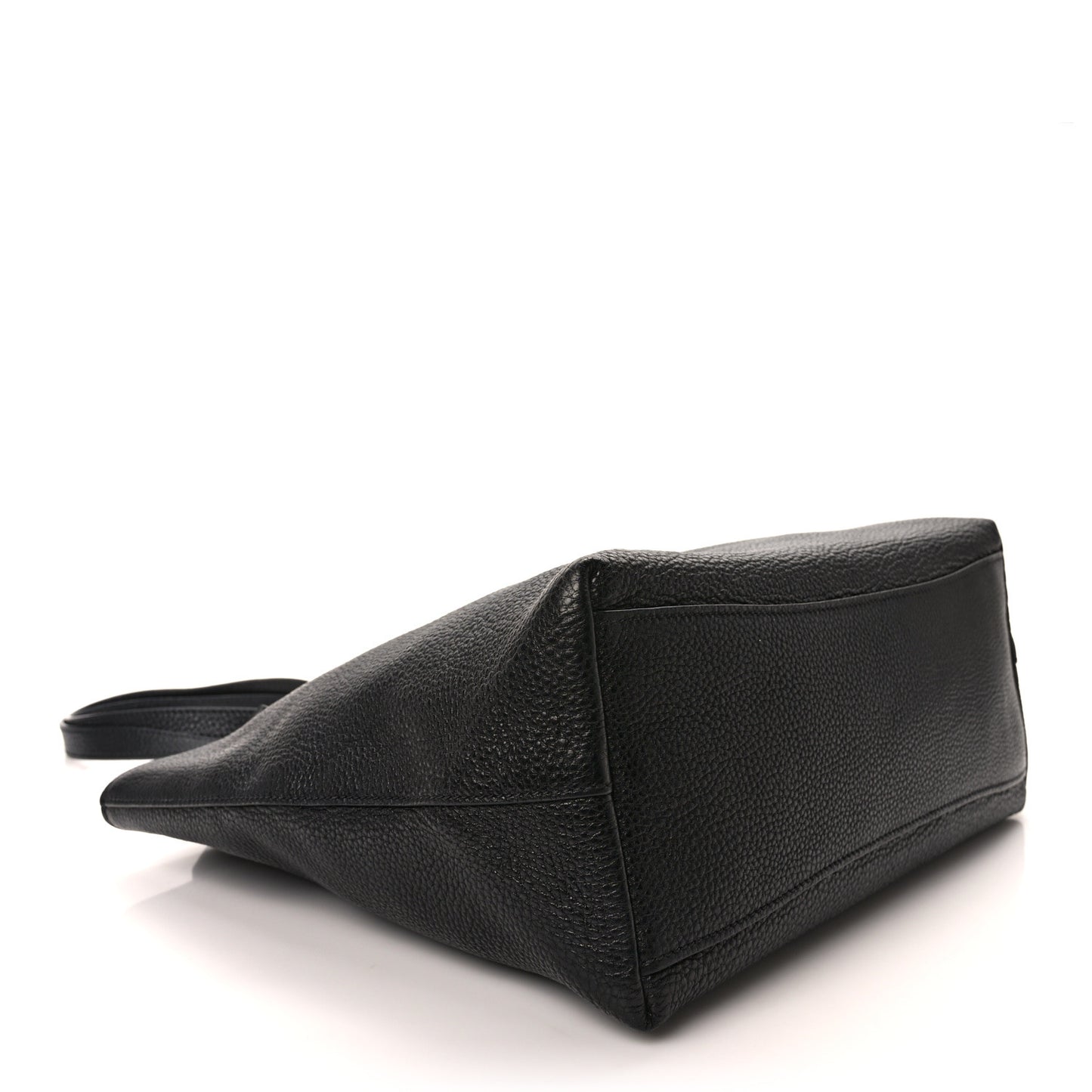 Vitello Daino Embossed Logo Tote Black