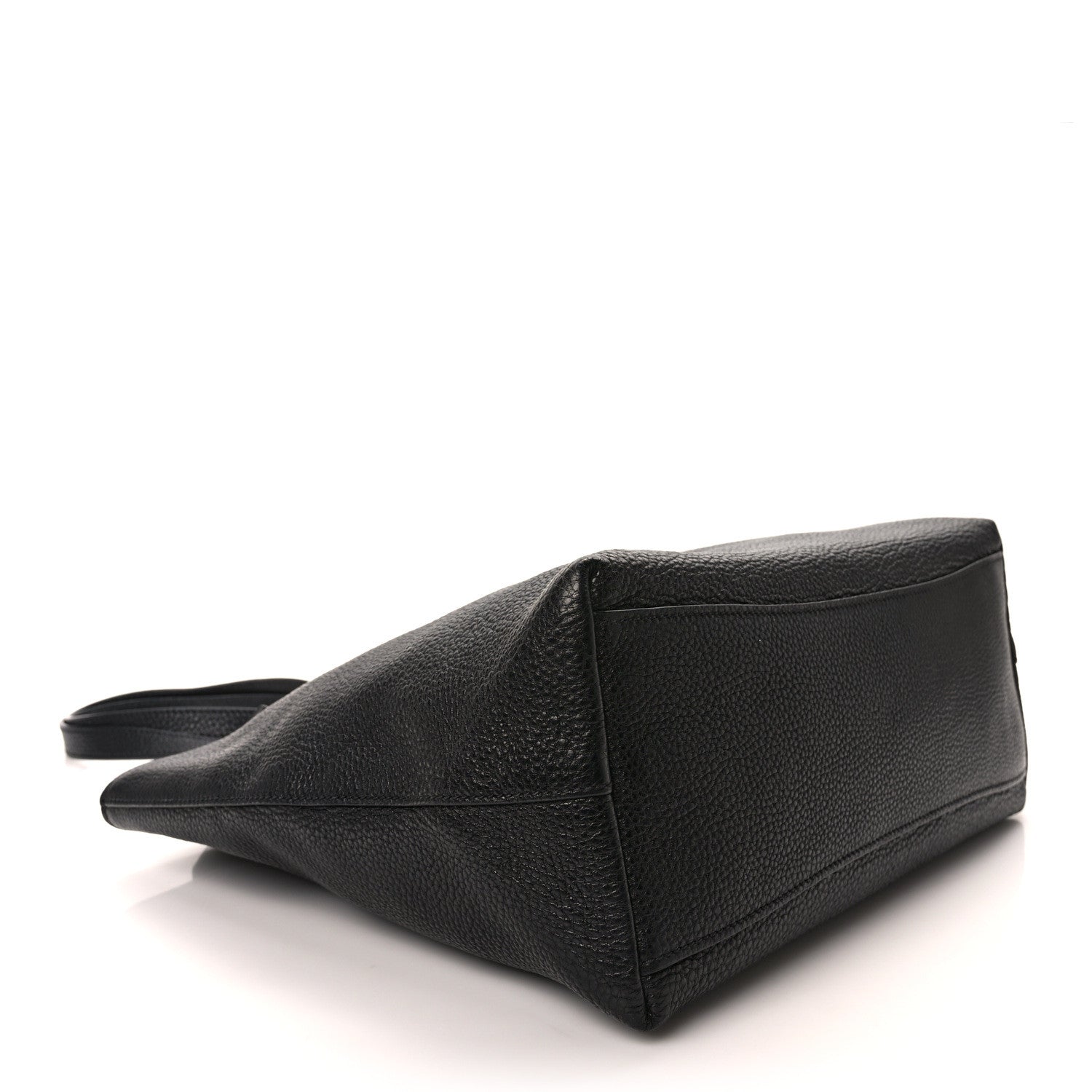 Prada Vitello Daino Embossed Logo Tote Black 4 of 16