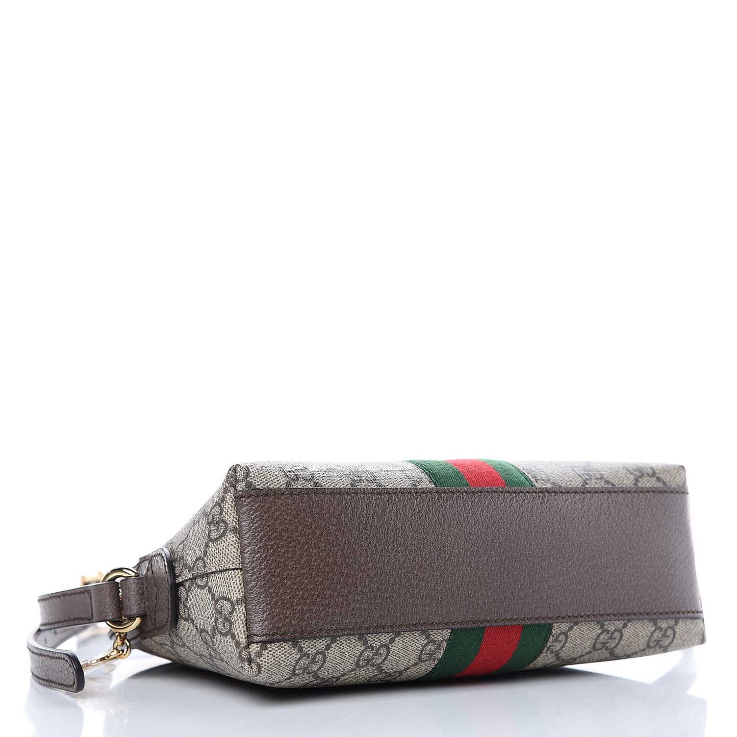 GG Supreme Monogram Textured Dollar Calfskin Web Small Ophidia Dome Shoulder Bag Beige Ebony New Acero