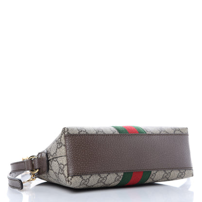 Gucci GG Supreme Monogram Textured Dollar Calfskin Web Small Ophidia Dome Shoulder Bag Beige Ebony New Acero 4 of 9