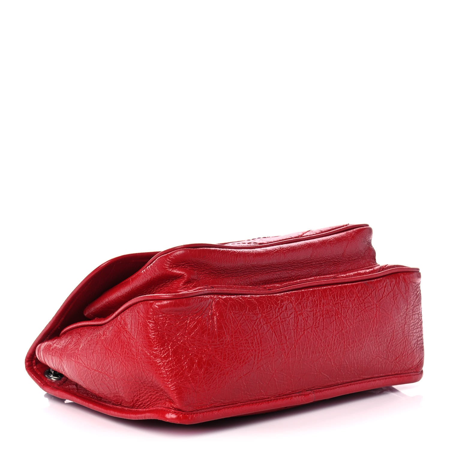 Saint Laurent Crinkled Calfskin Matelasse Monogram Medium Niki Chain Satchel Rouge Eros 4 of 12