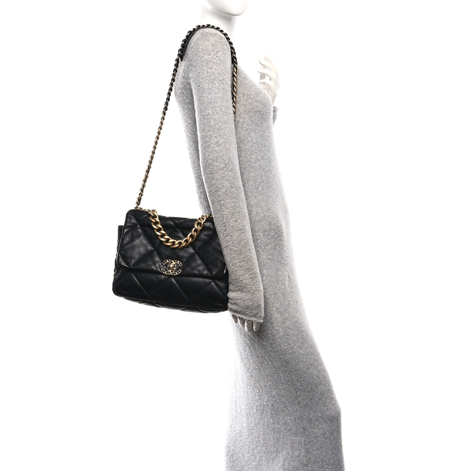 Chanel Lambskin Quilted Large Chanel 19 Flap Black 2 of 11