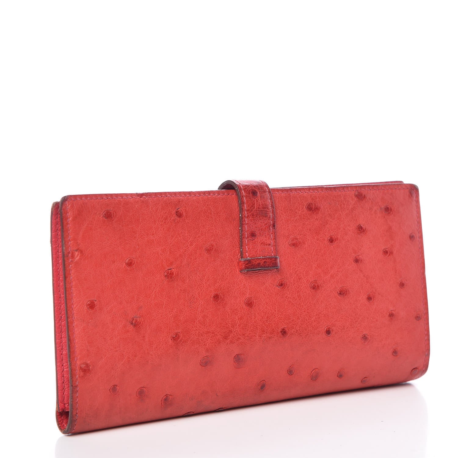 Hermes Ostrich Bearn Wallet Bougainvillea 3 of 7