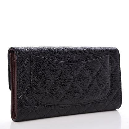Chanel Caviar Quilted Long Flap Wallet Black 3 of 9