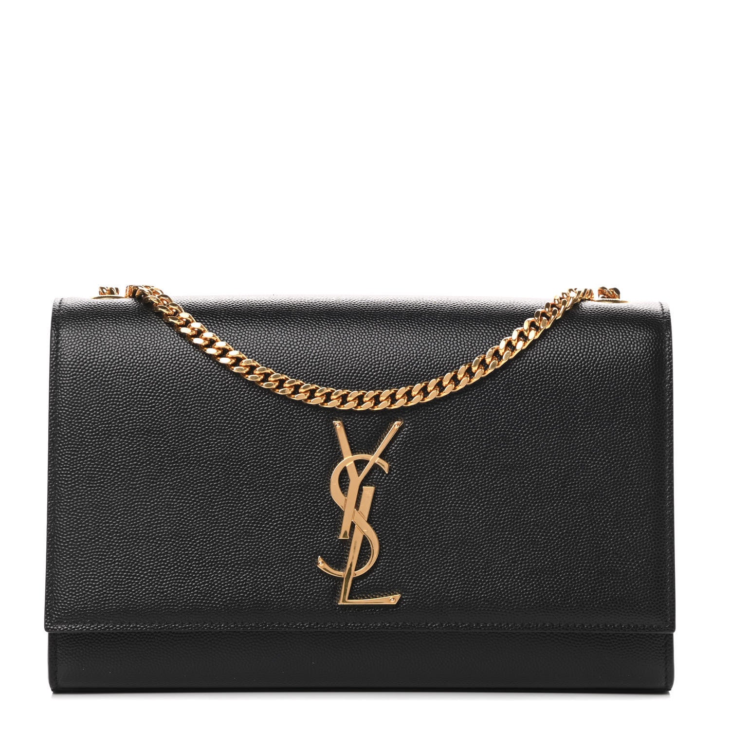 Saint Laurent Grain De Poudre Medium Classic Monogram Kate Satchel Black 1 of 10