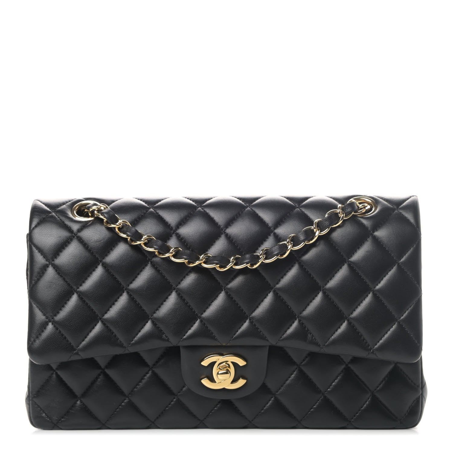 Chanel Lambskin Quilted Medium Double Flap Black 1 of 7