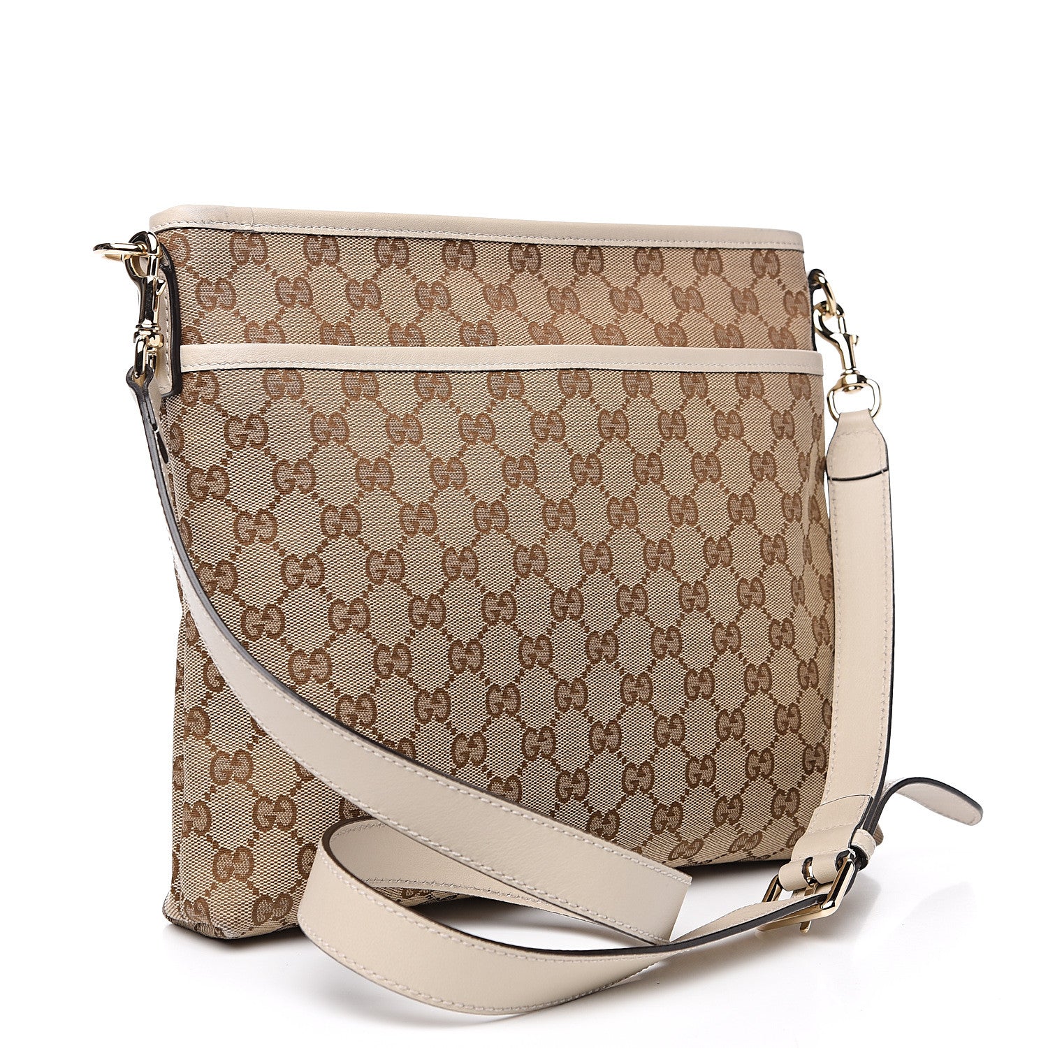 Gucci Monogram Medium Flat Messenger Bag Off White 2 of 11