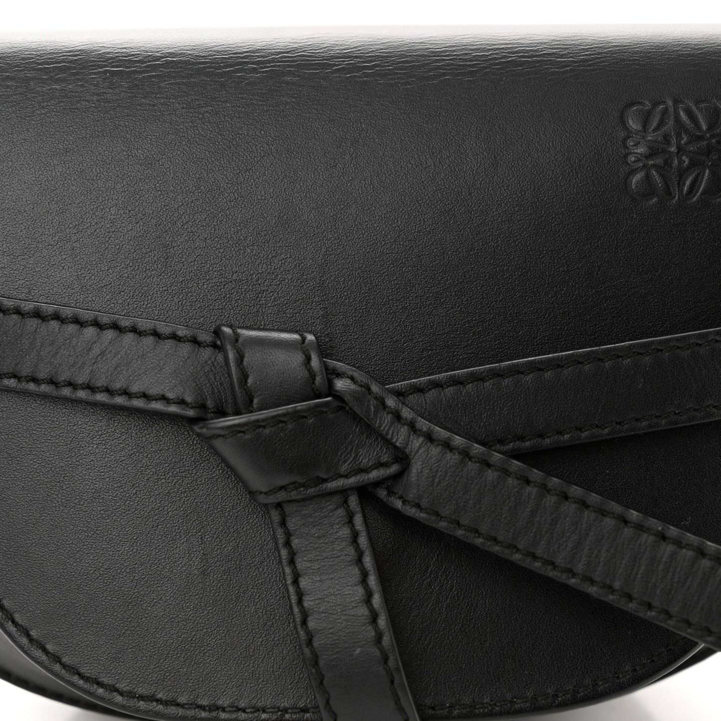 Calfskin Jacquard Mini Gate Dual Bag Black