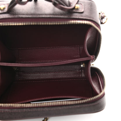 Chanel Caviar Quilted Small CC Filigree Vanity Case Burgundy 5 of 11
