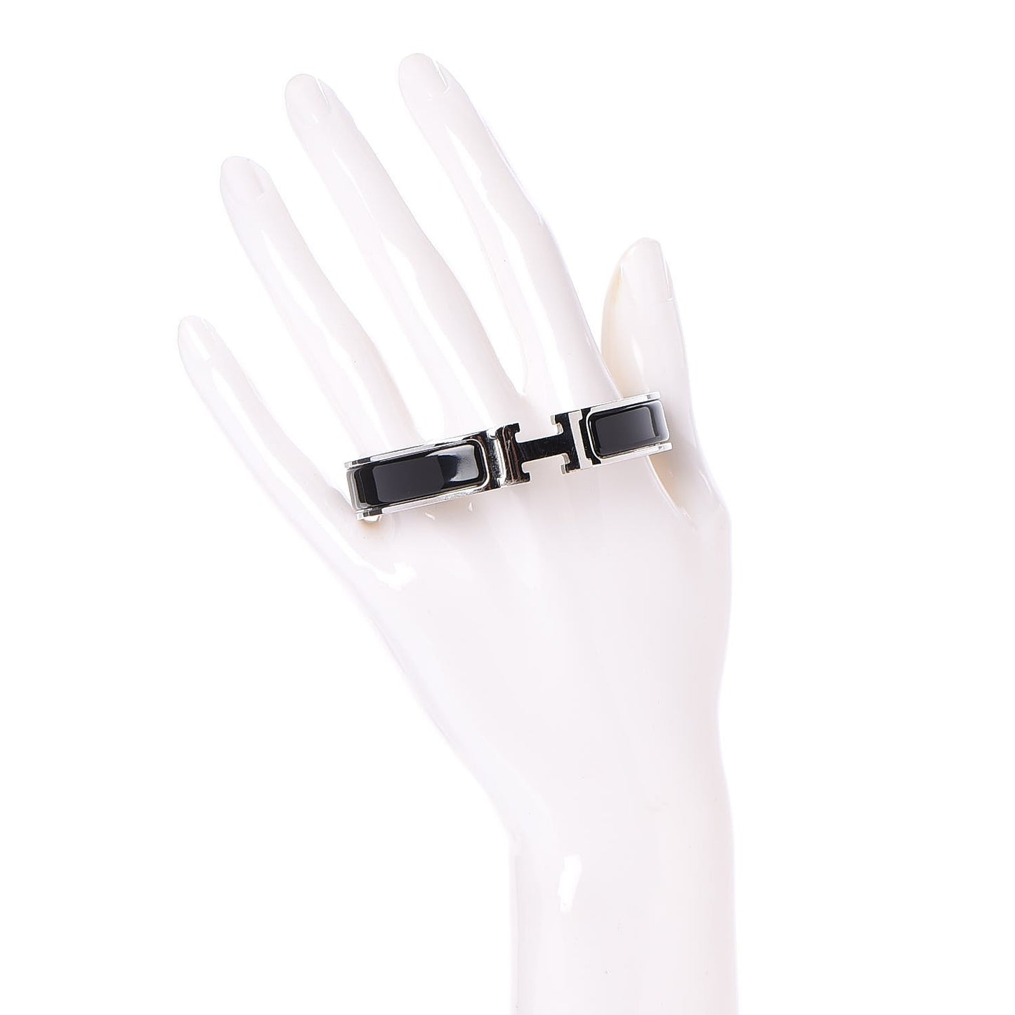 Enamel Narrow Clic Clac H Bracelet GM Black
