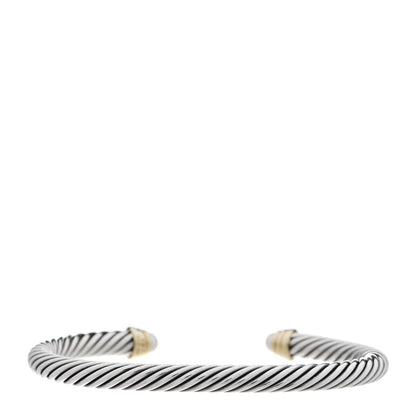 David Yurman Sterling Silver 14K Yellow Gold Pearl 5mm Cable Classics Bracelet 2 of 3