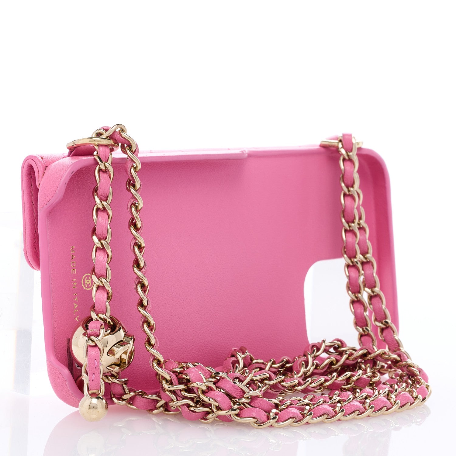 Chanel Lambskin Quilted iPhone XII Case With Chain Pink 2 of 6