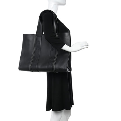 Chloe Calfskin Large Woody Tote Black 2 of 9