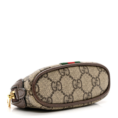 Gucci GG Supreme Monogram Web Ophidia Dome Key Pouch Beige New Acero 3 of 7