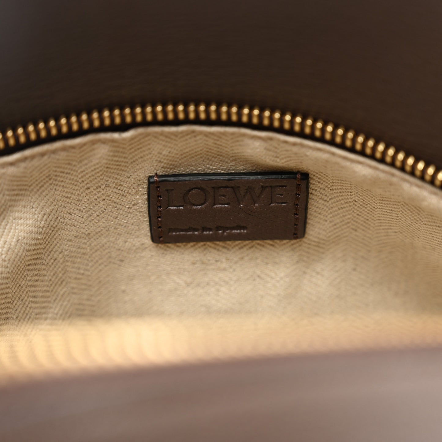 Goatskin Medium Puzzle Edge Bag Taupe