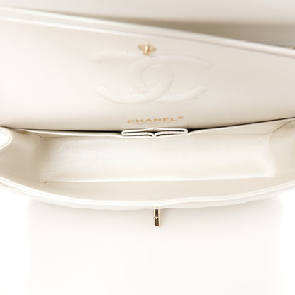 Chanel Iridescent Lambskin Quilted Medium Double Flap Ivory 5 of 11