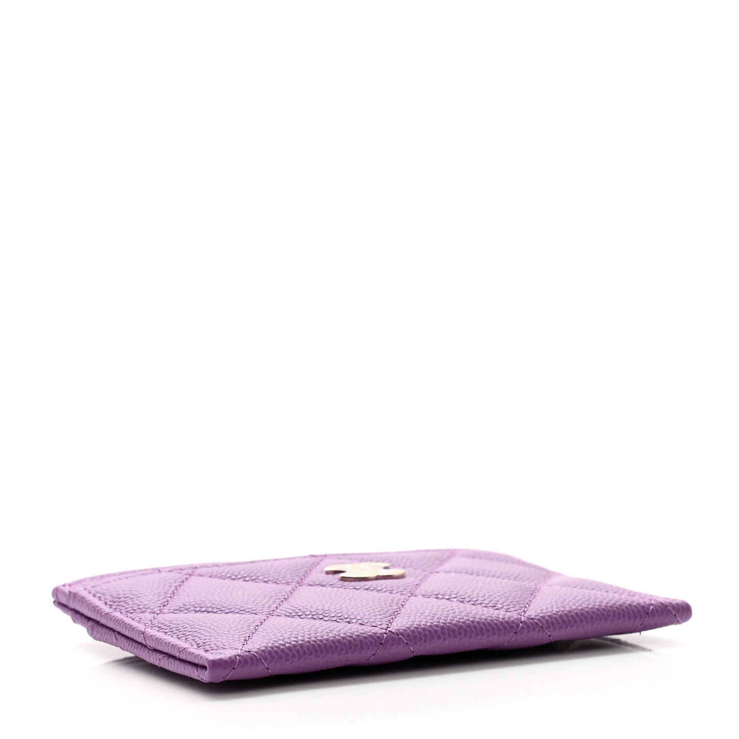 Caviar Quilted Card Holder Purple