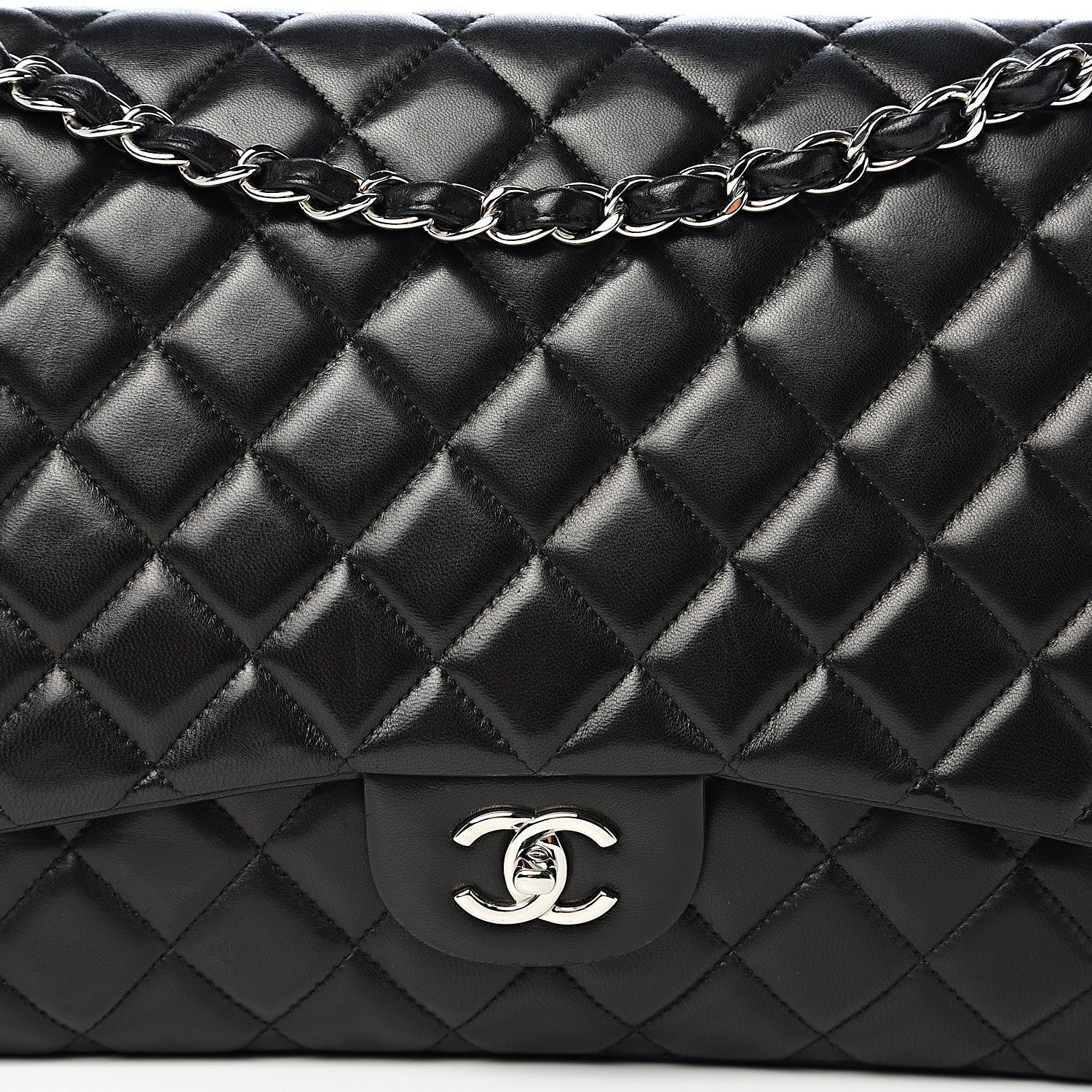 Chanel Lambskin Quilted Maxi Single Flap Black 12 of 12