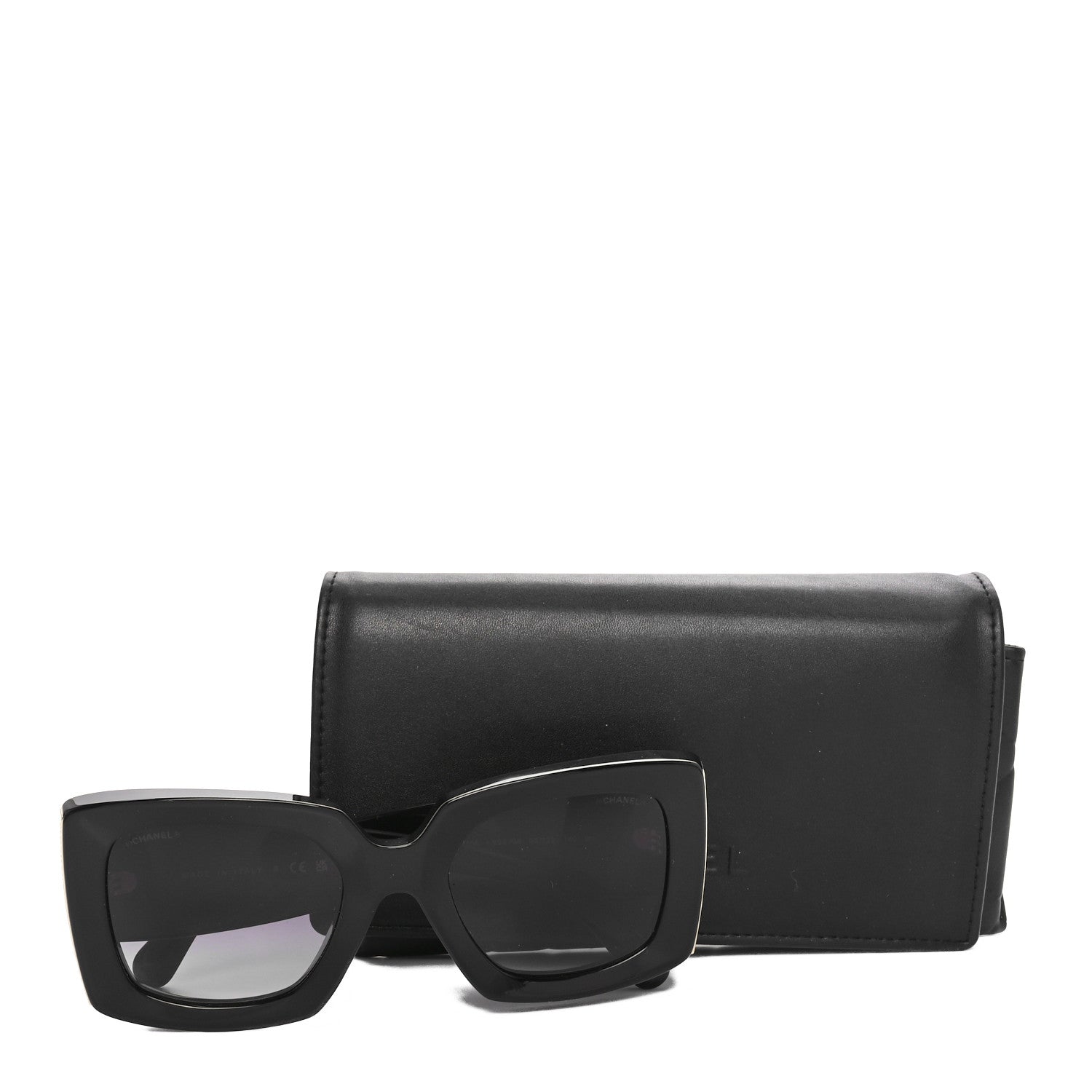 Chanel Acetate Rectangle Sunglasses 5435 Black 7 of 7
