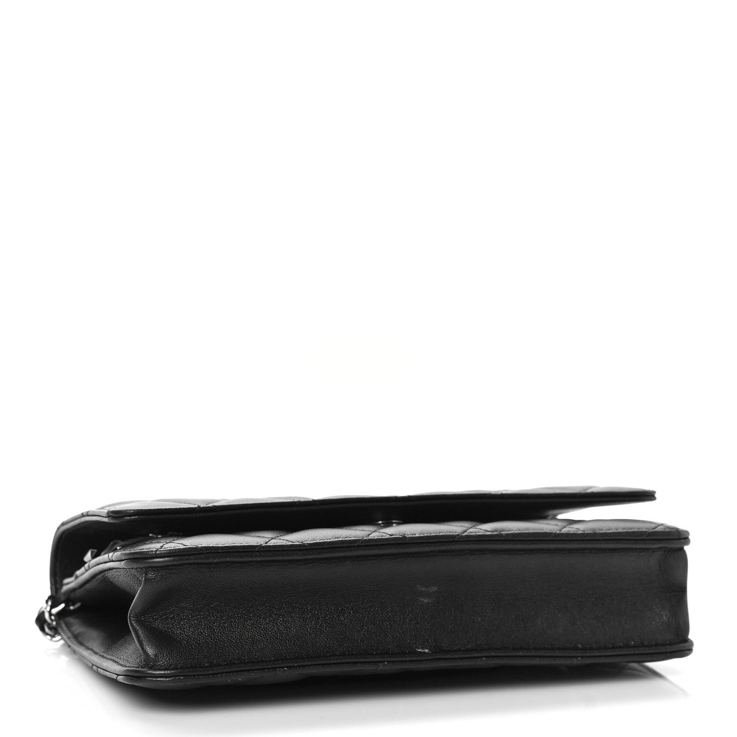 Lambskin Quilted Wallet On Chain WOC Black