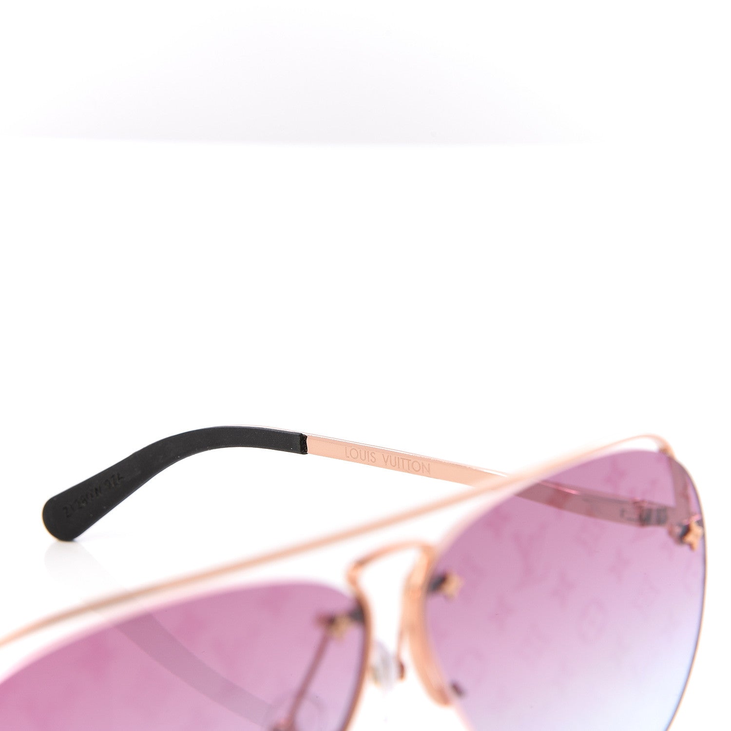 Louis Vuitton Monogram Grease Sunglasses Z1280W Gold 5 of 8