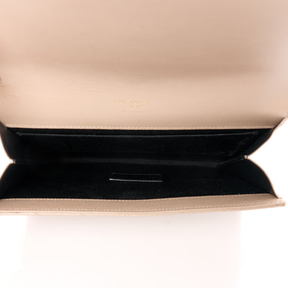 Saint Laurent Grain De Poudre Matelasse Chevron Monogram Envelope Clutch Dark Beige 5 of 10