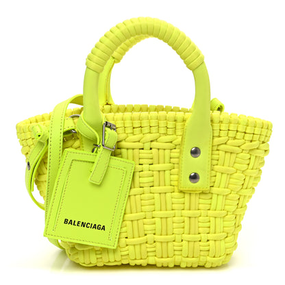 Balenciaga Faux Calfskin XXS Bistro Basket Fluo Yellow 1 of 12