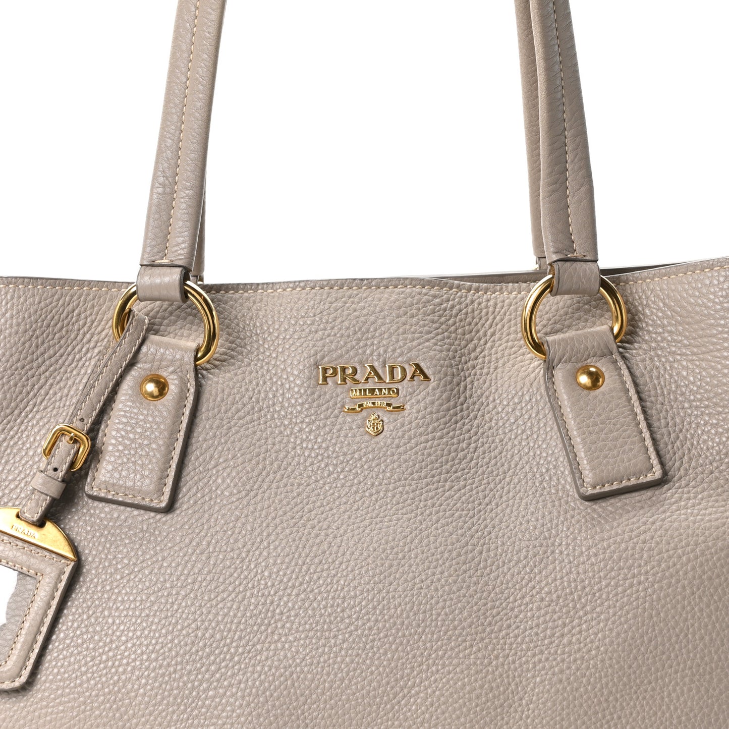 Vitello Daino Side Zip Shopper Tote Pomice