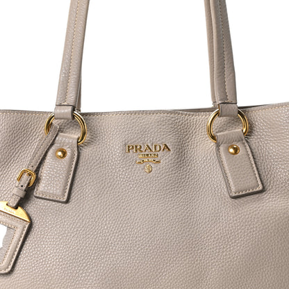 Prada Vitello Daino Side Zip Shopper Tote Pomice 8 of 10