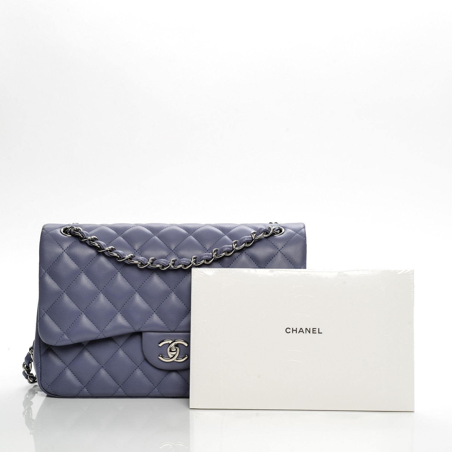Chanel Lambskin Quilted Jumbo Double Flap Light Purple 10 of 10