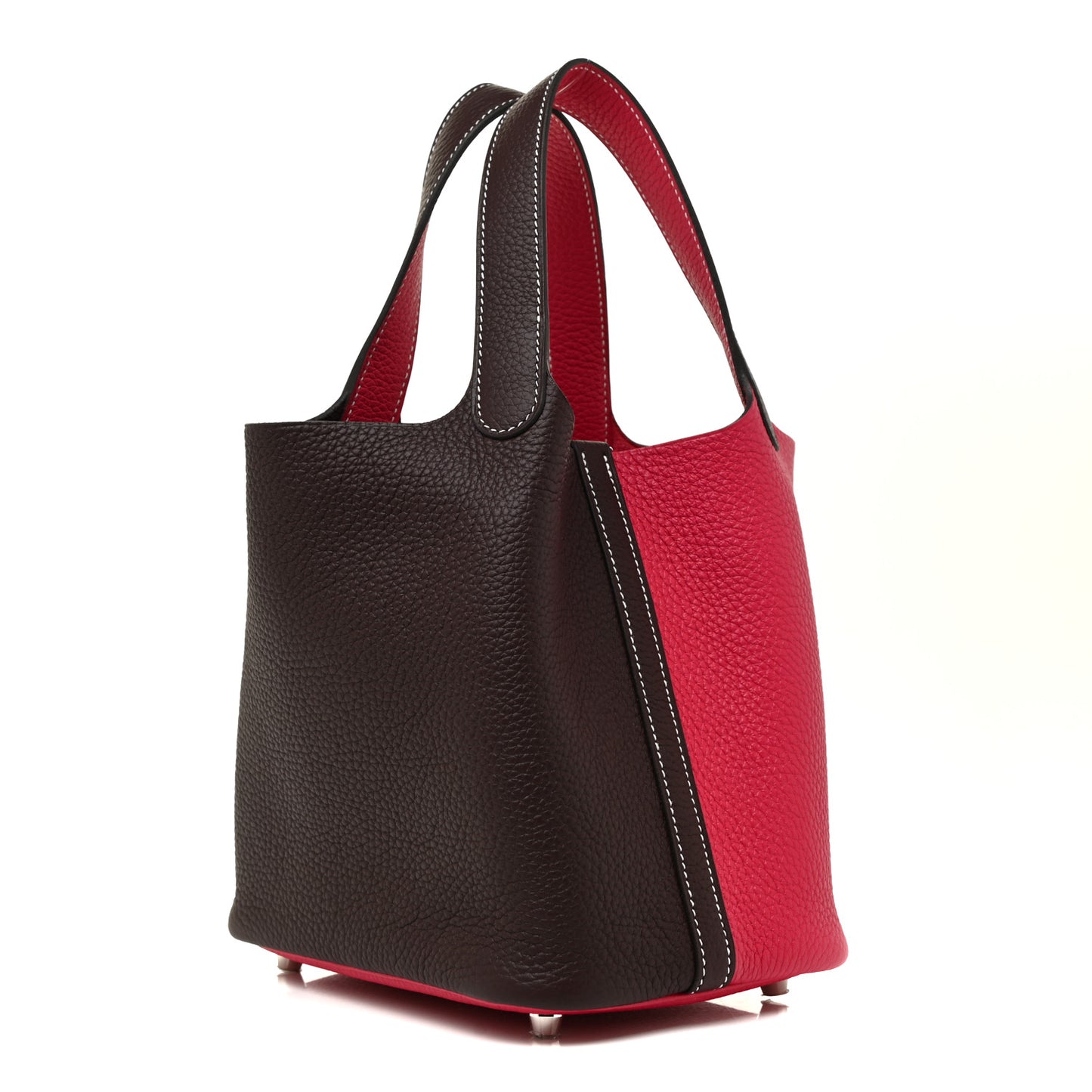 Taurillon Clemence Casaque Picotin Lock 18 PM Rouge Sellier Framboise