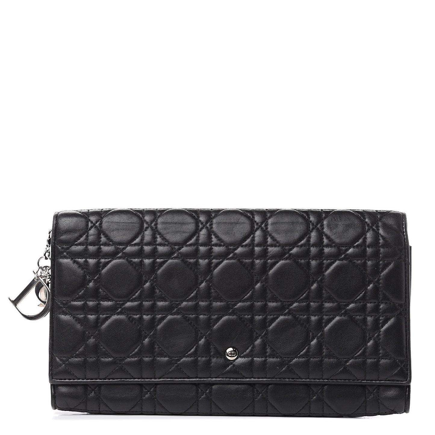 Lambskin Cannage Clutch Black