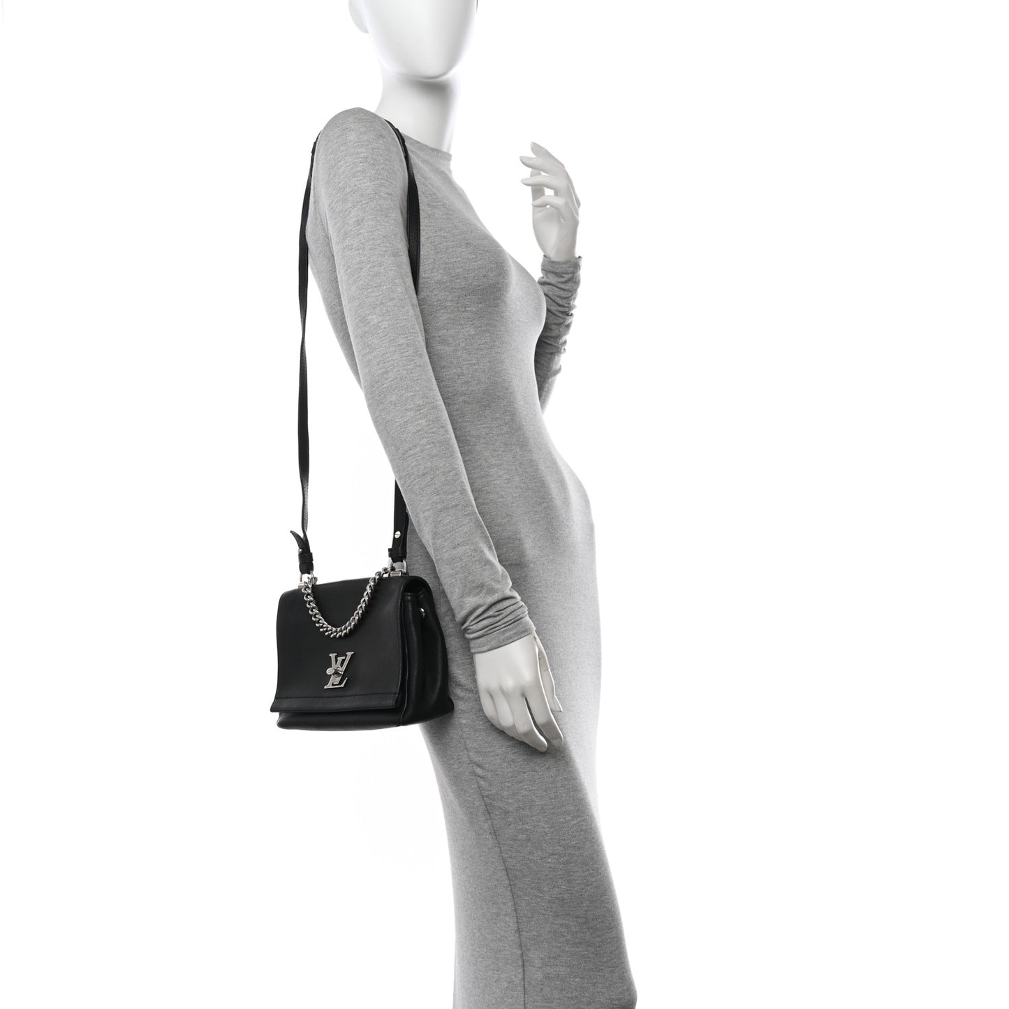 Calfskin Lockme II Chain Bag BB Black